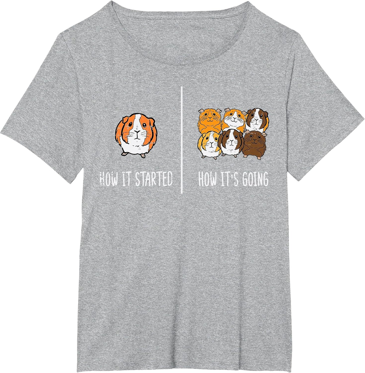 Guinea Pig How It Started Going Cavy Pet Owner Kid Women Men T-Shirt - Heather Grey