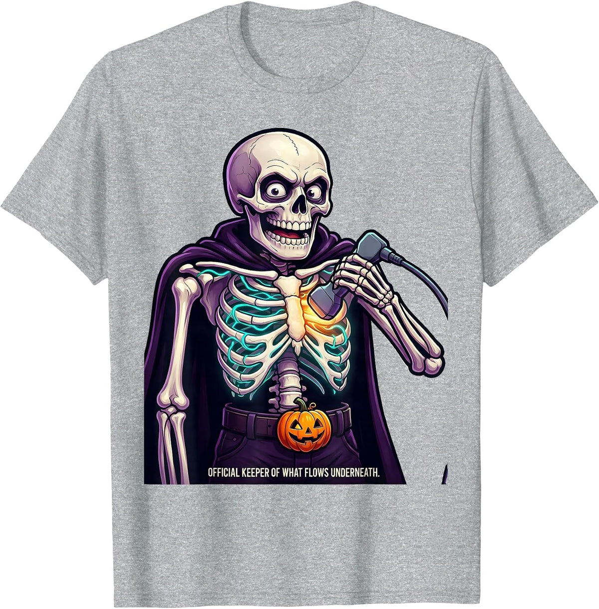 Men's Official Keeper Of What Flows Underneath Sonographer T-Shirt - Heather Grey