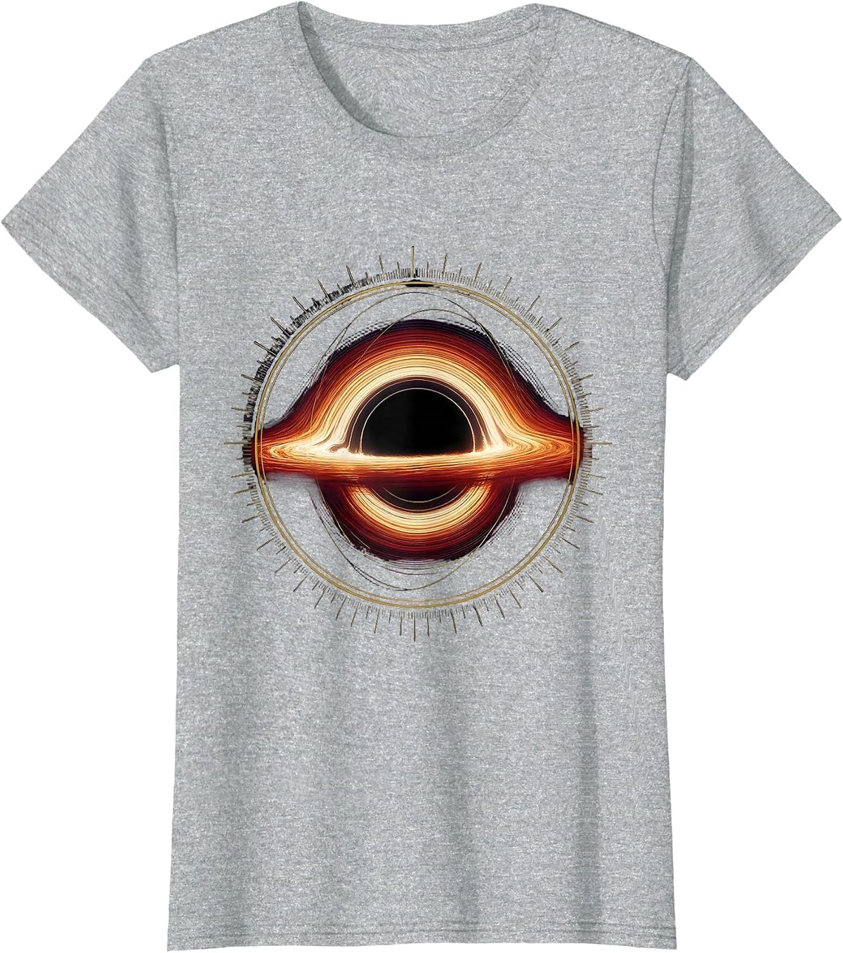 Women's Black Hole Physics Diagram Astrophysicist Space Science T-Shirt - Heather Grey