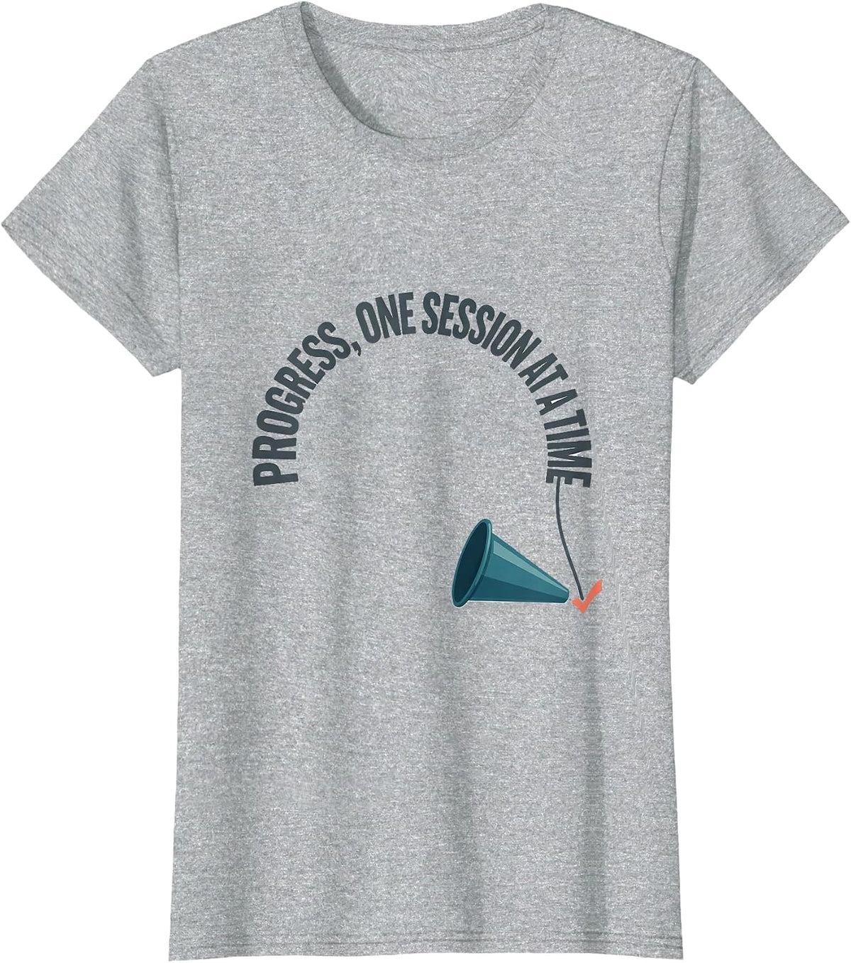 Women's Progress One Session at a Time Therapy Cone OT PT Pride T-Shirt - Heather Grey