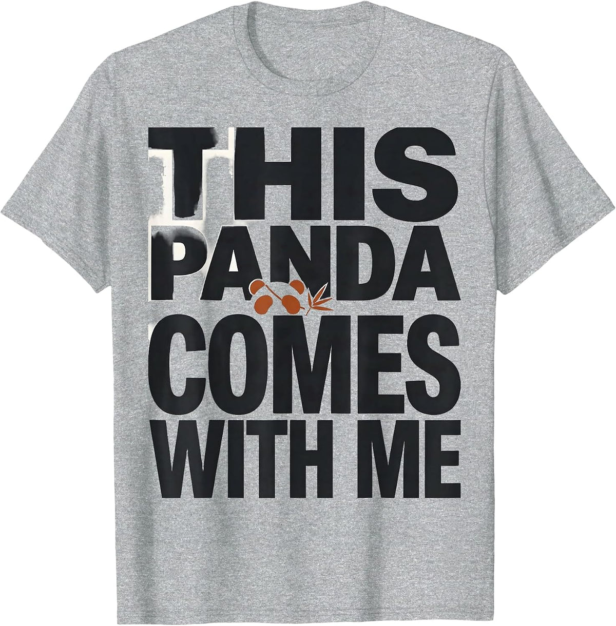 Men's This Panda Comes With Me Funny Panda Lover Cute Kawaii T-Shirt - Heather Grey