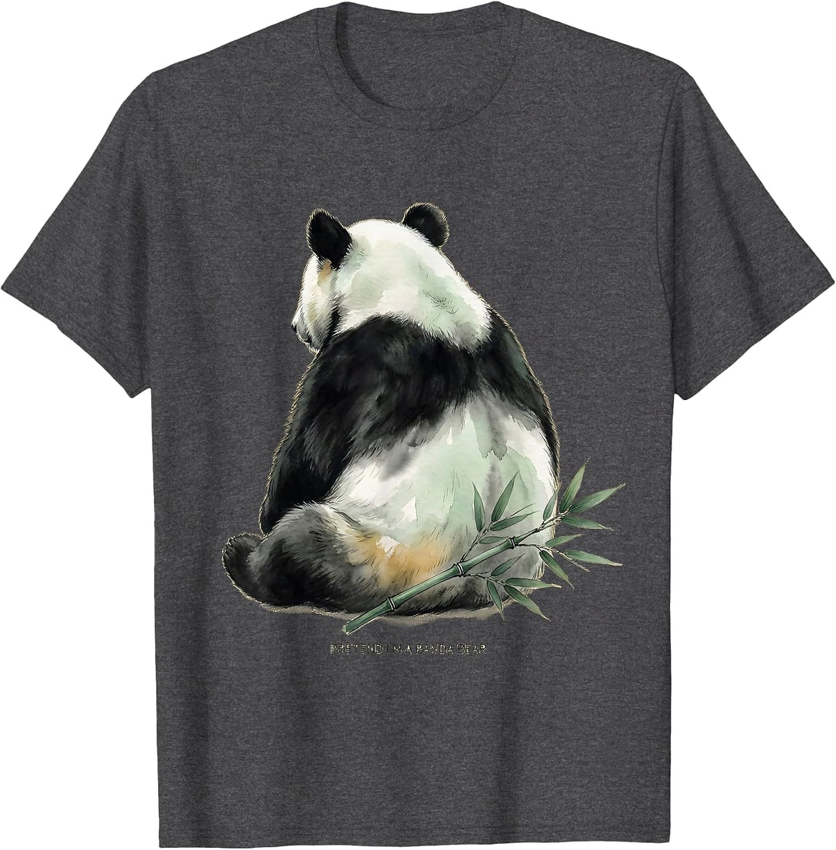 Men's Pretend I'm A Panda Bear Funny Halloween Party Costume T-Shirt - Dark Heather Grey