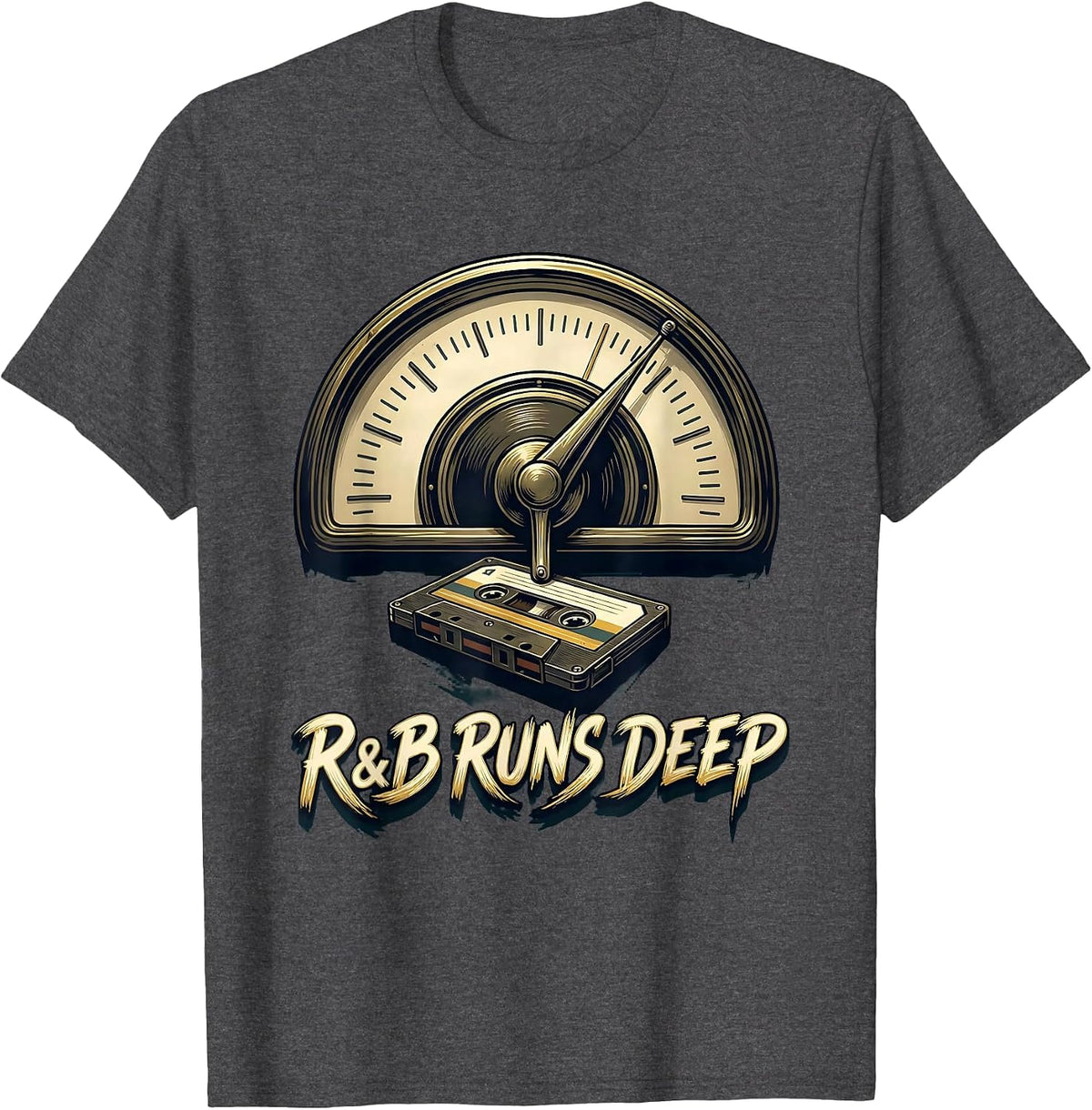 R&B Runs Deep Retro Nostalgic 90s Old-School R&B Music Fan T-Shirt - Dark Heather Grey