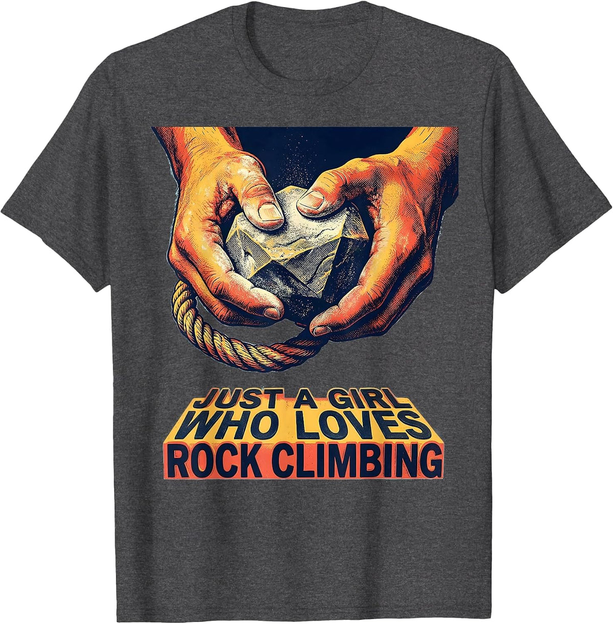 Men's Just A Girl Who Loves Rock Climbing Cute Hobby Gift T-Shirt - Dark Heather Grey