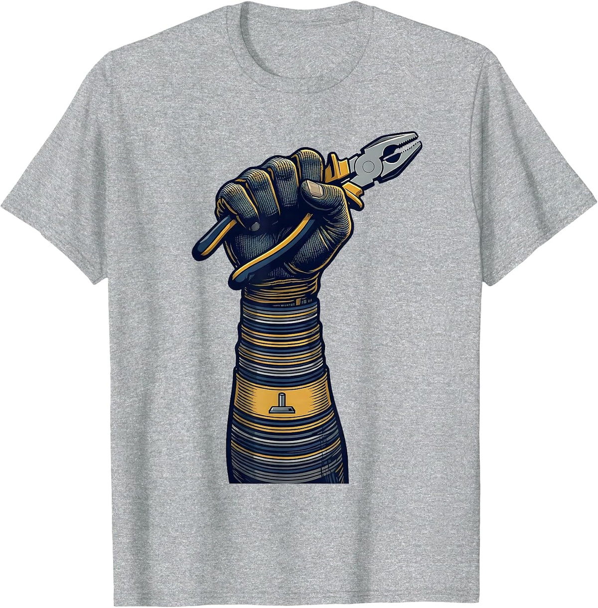 Men's Electrician Fist Wire Code Humor Gift T-Shirt - Heather Grey