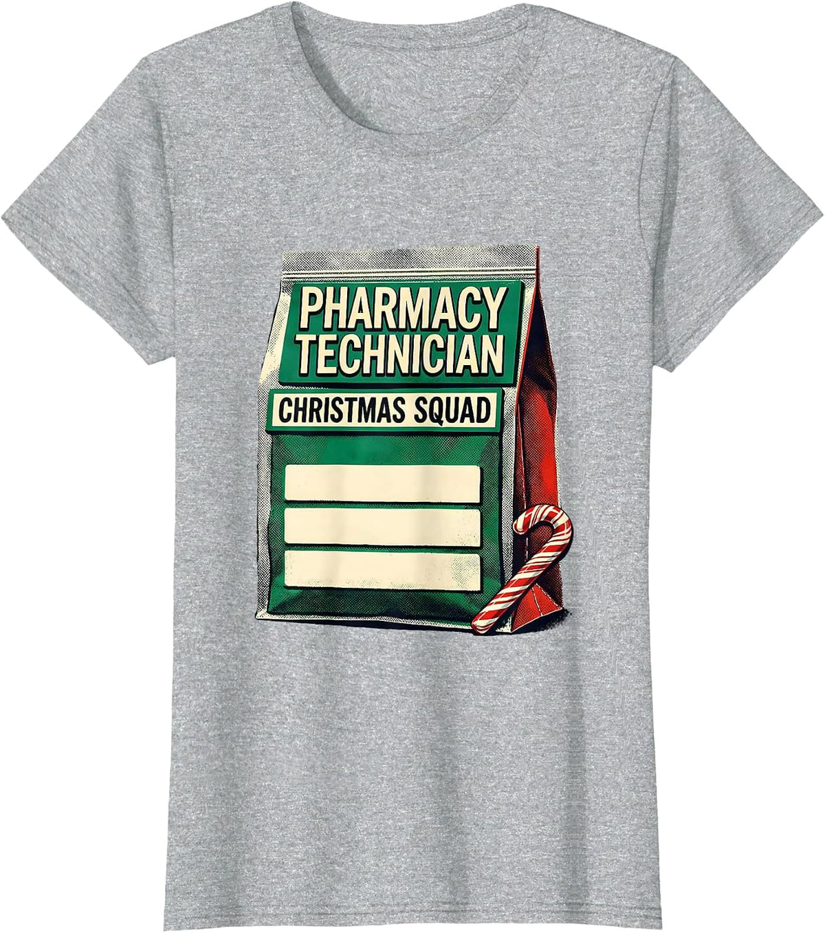 Pharmacy Technician Christmas Squad Funny Matching Holiday T-Shirt - Heather Grey