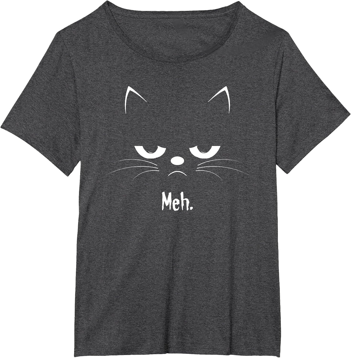 Sarcastic Funny Angry Cat Meh Halloween Costume T-Shirt - Dark Heather Grey