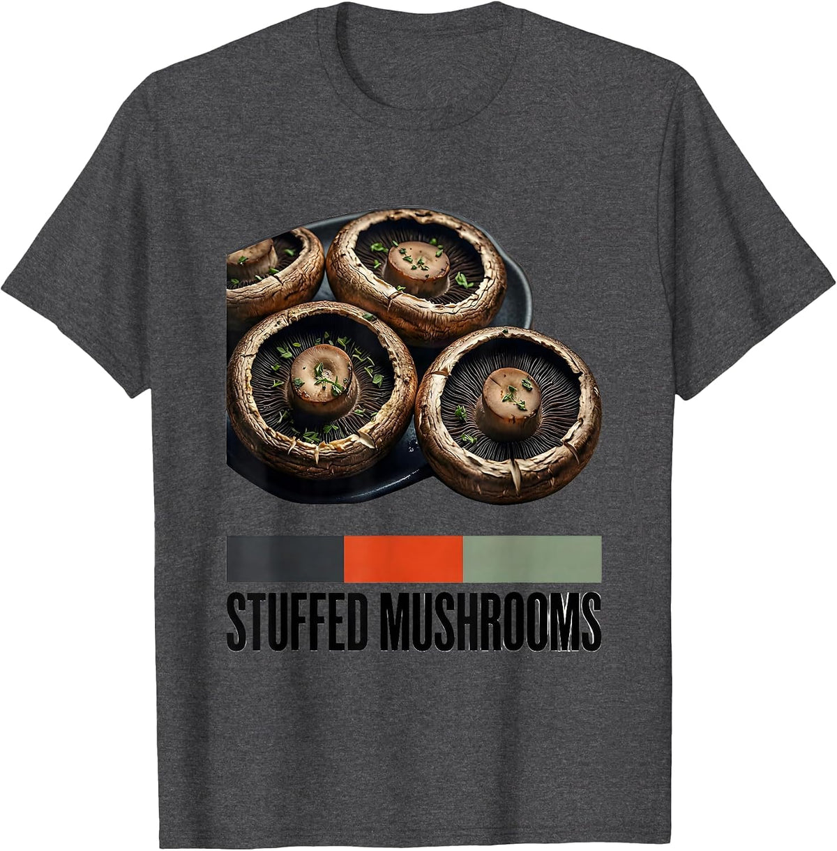 Stuffed Mushrooms Bootleg 90's Rap Rock Vintage Funny T-Shirt - Dark Heather Grey