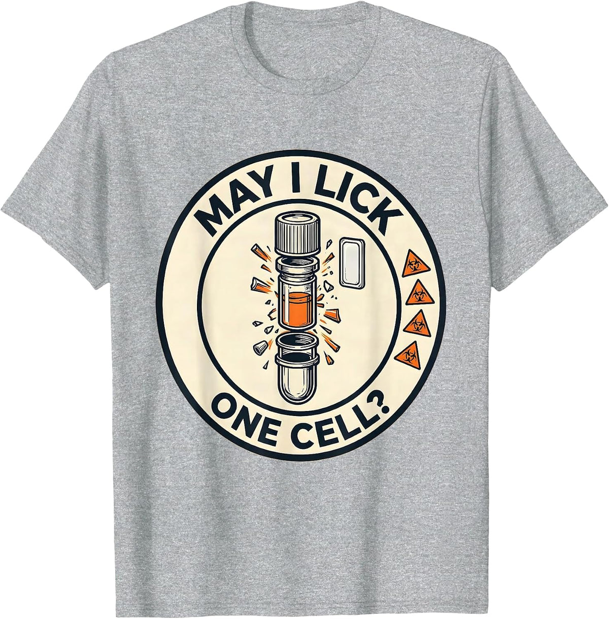 Men's May I Lick One Cell Funny Periodic Table Chemistry Teacher T-Shirt - Heather Grey