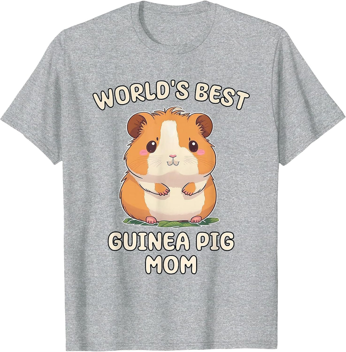 Funny World's Best Guinea Pig Mom Mama T-Shirt - Heather Grey