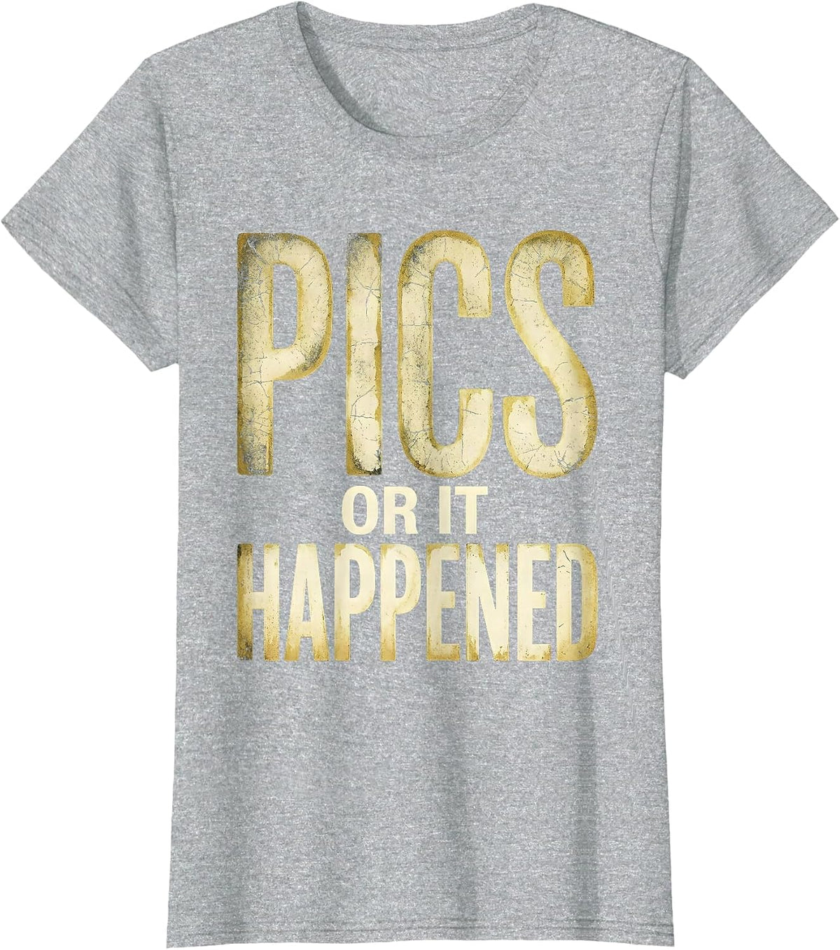Pics or It Happened Photography Lover Design T-Shirt - Heather Grey