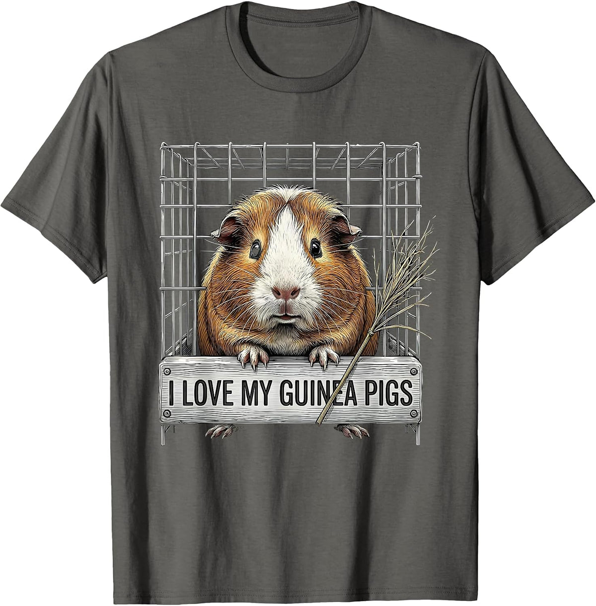Men's I Love My Guinea Pigs Funny Guinea Pig Lover Pet Humor T-Shirt - Asphalt Grey