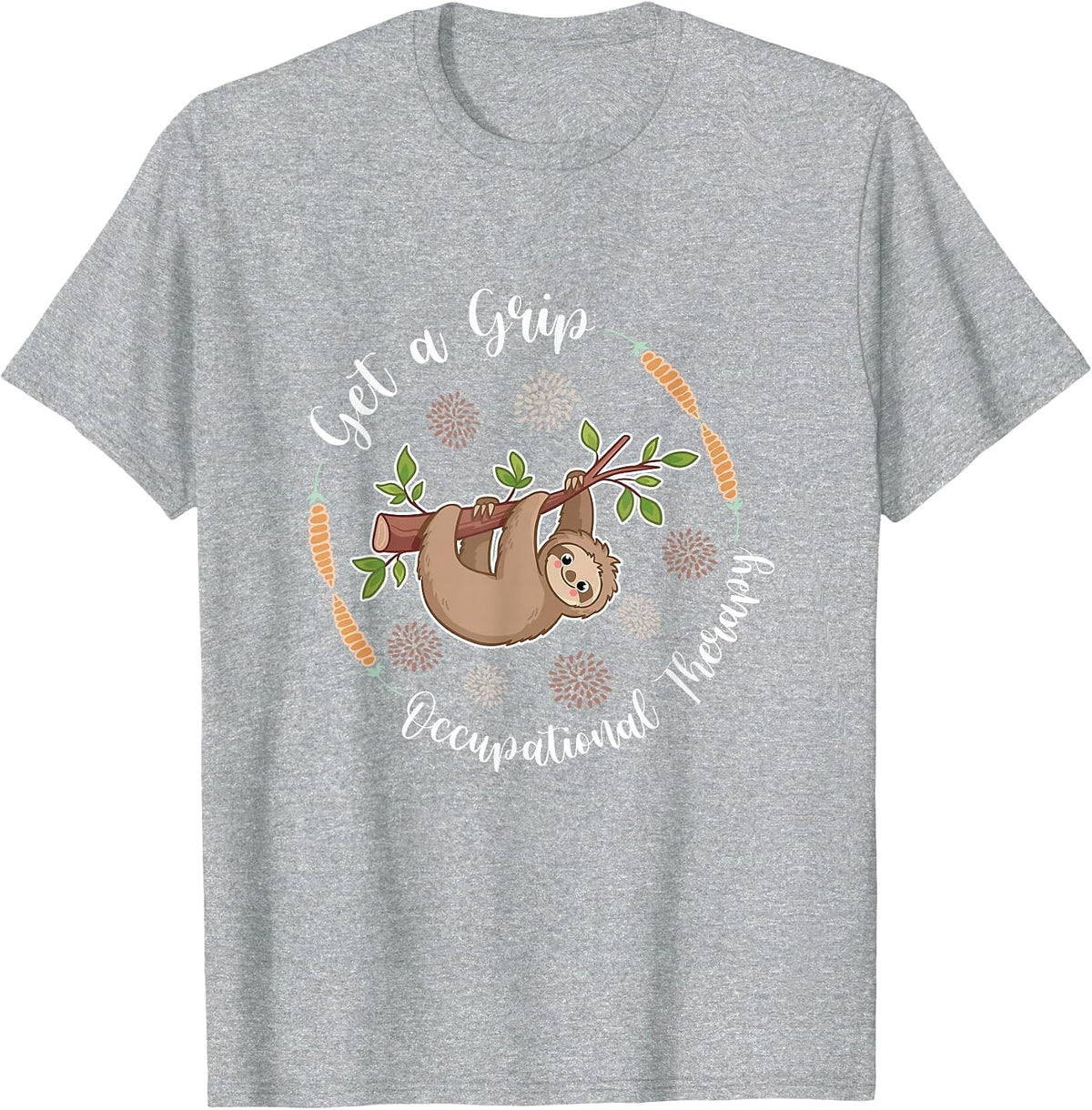Get A Grip Occupational Therapy Sloth Lover Pediatric OT T-Shirt - Heather Grey