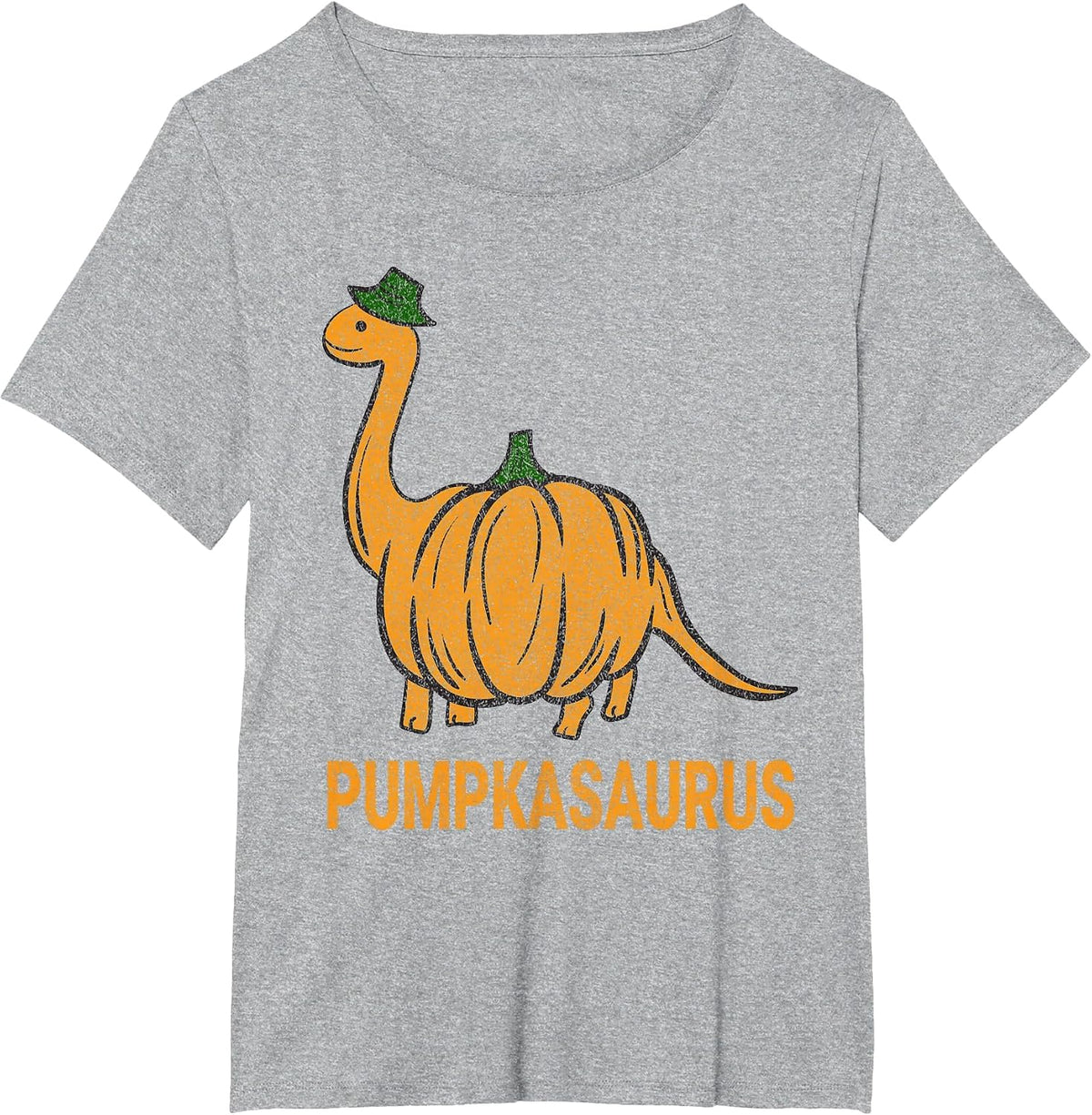 Pumpkasaurus Pumpkin Dinosaur Funny Dino Halloween T-Shirt - Heather Grey