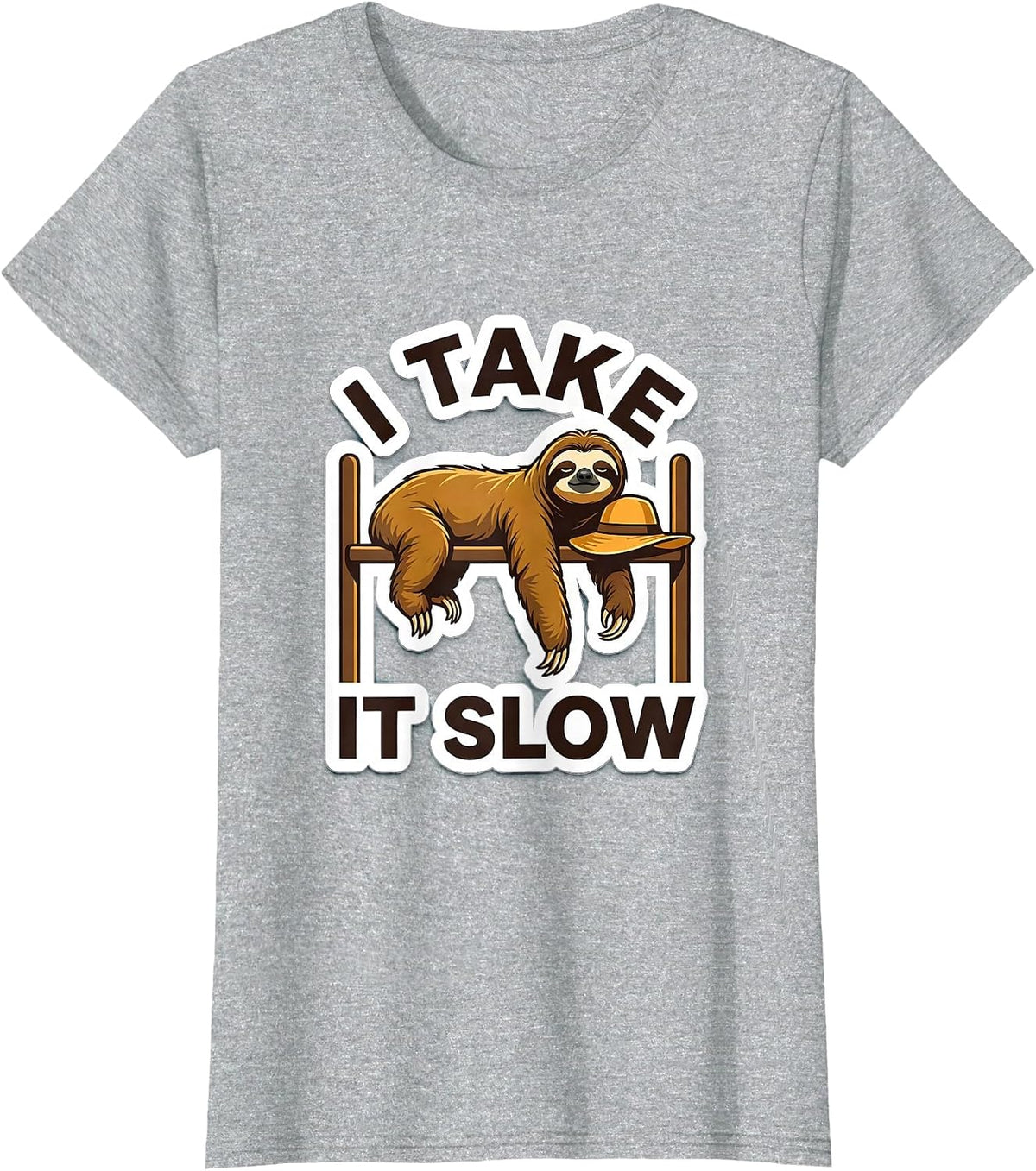 I Take It Slow Funny Sloth Lover Animal Humor Gift T-Shirt - Heather Grey