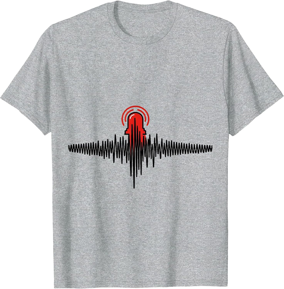 Men's Pulse Rhythm Line Art Occupational Humor Novelty T-Shirt - Heather Grey