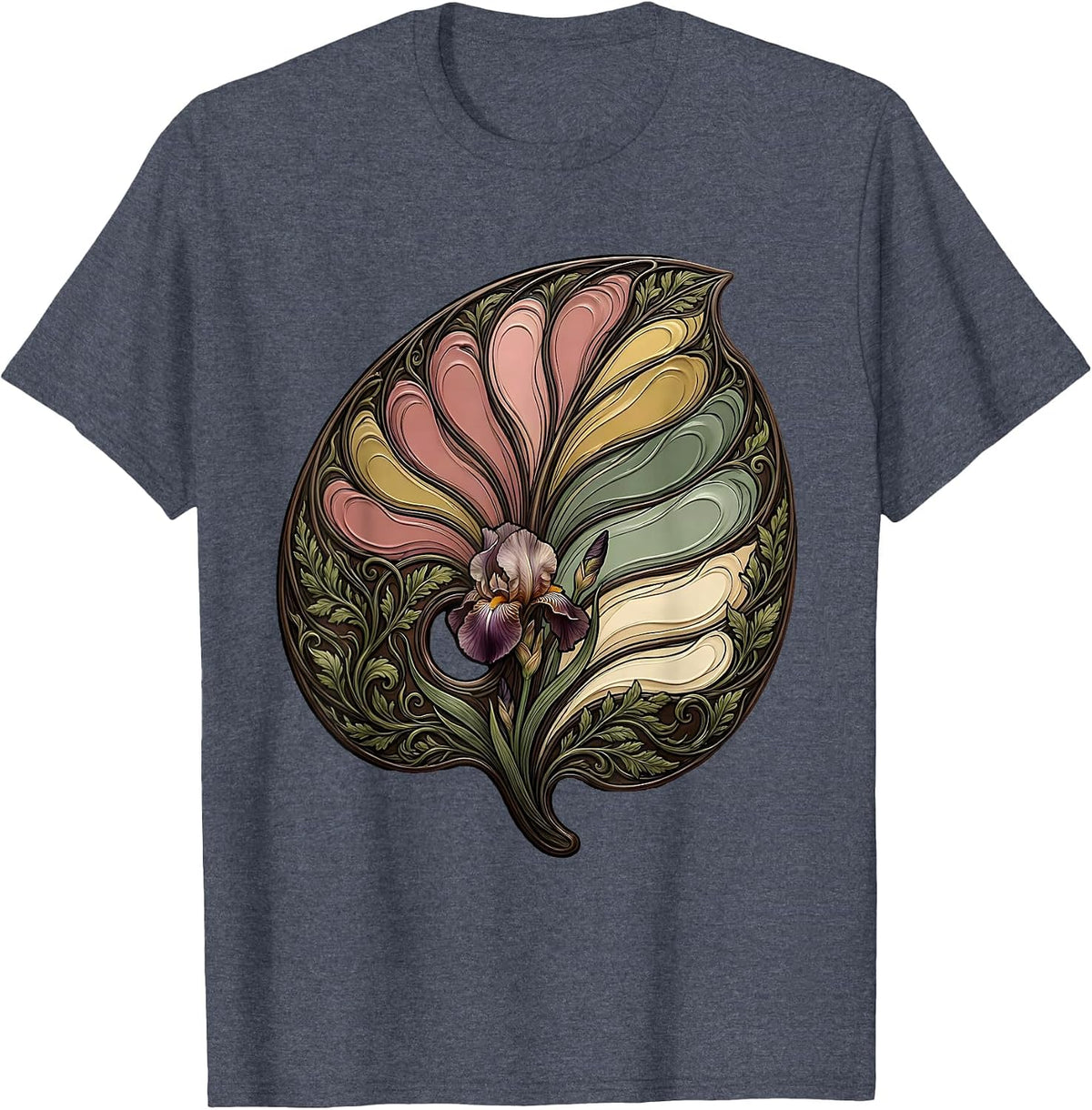 Painter's Palette Splashing Colors Art Design T-Shirt - Heather Blue