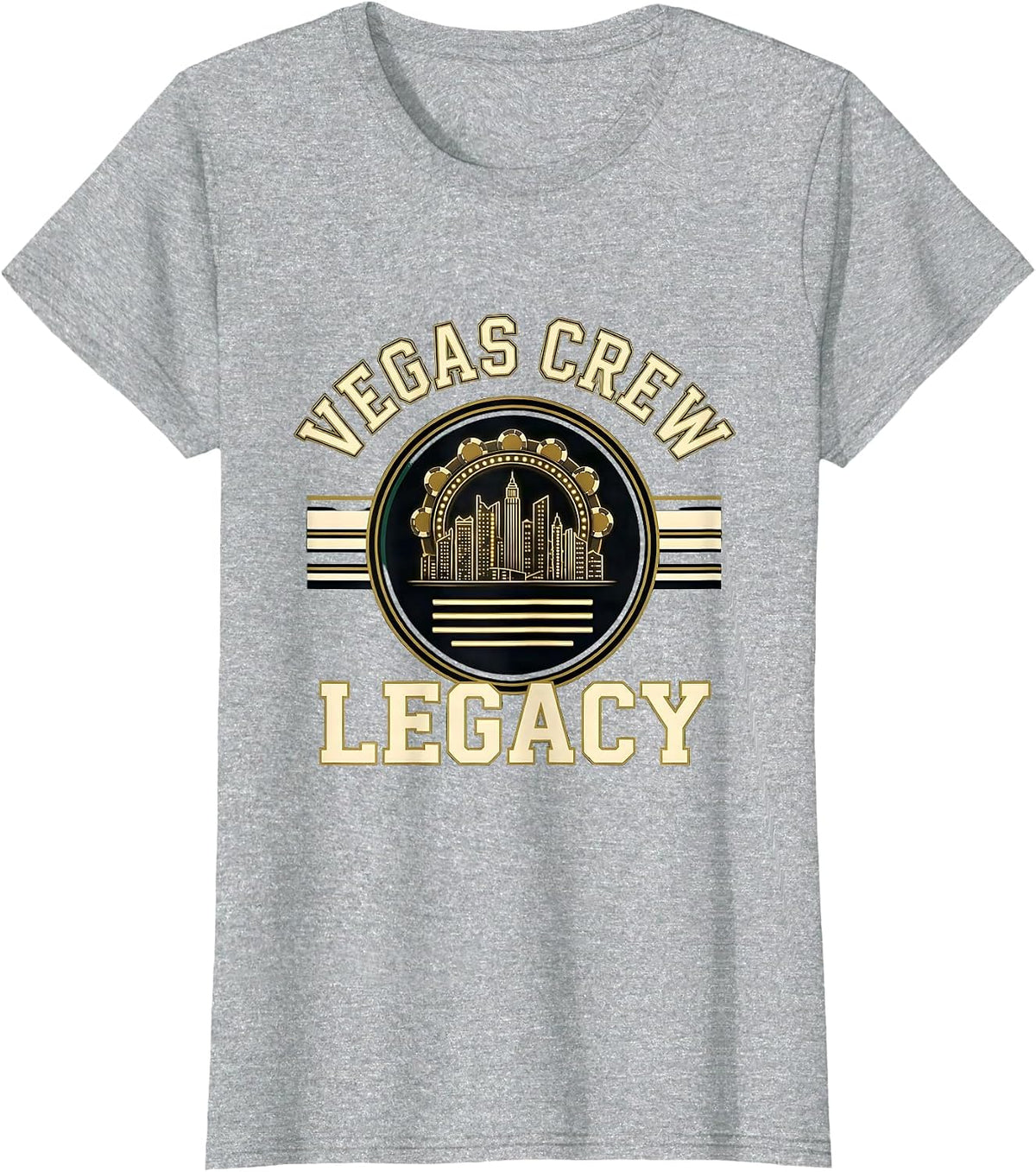 Vegas Crew Legacy Retro Las Vegas Nevada Souvenir T-Shirt - Heather Grey