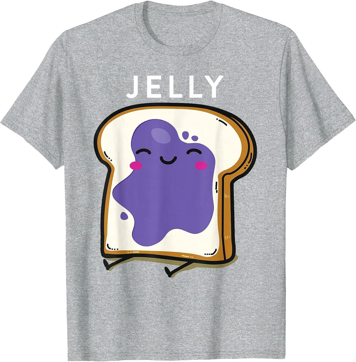 Peanut Butter & Jelly Matching Couple Shirts Funny Outfits T-Shirt - Heather Grey