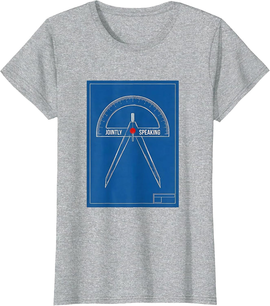Jointly Speaking Technical Blueprint Physical Therapist OT T-Shirt - Heather Grey