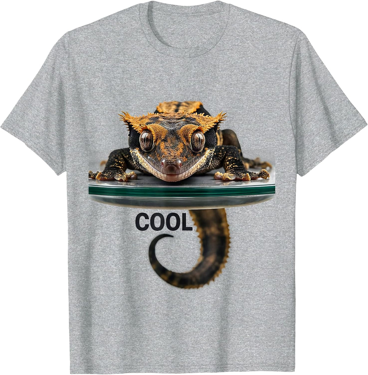 Men's Cool Funny Crested Gecko Reptile Lover Pet Owner Gift T-Shirt - Heather Grey