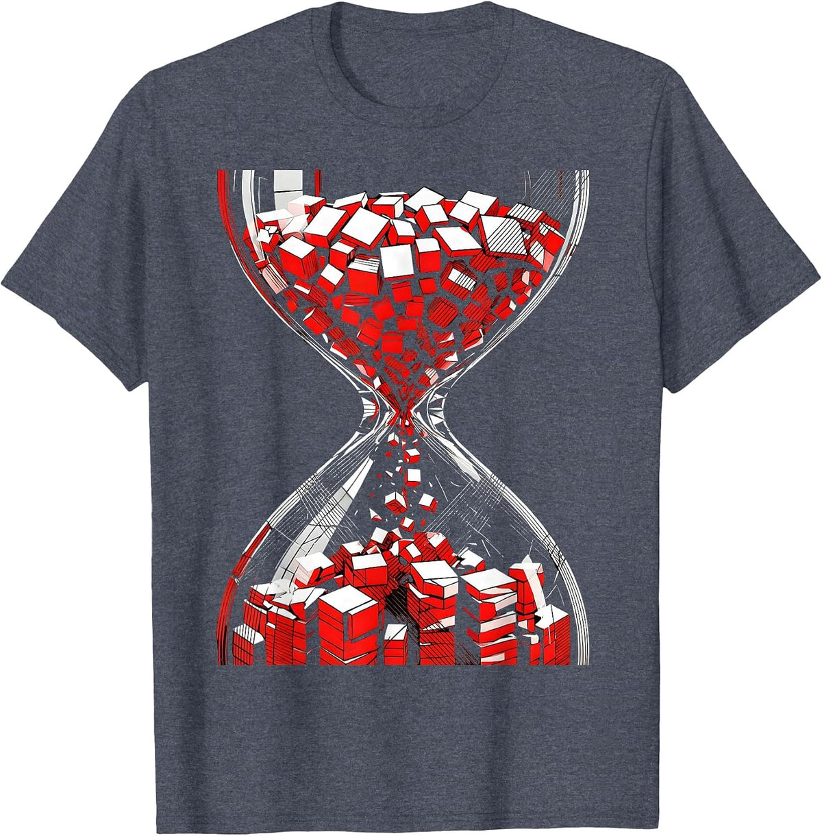 Free Speech Hourglass Falling Words Graphic T-Shirt - Heather Blue