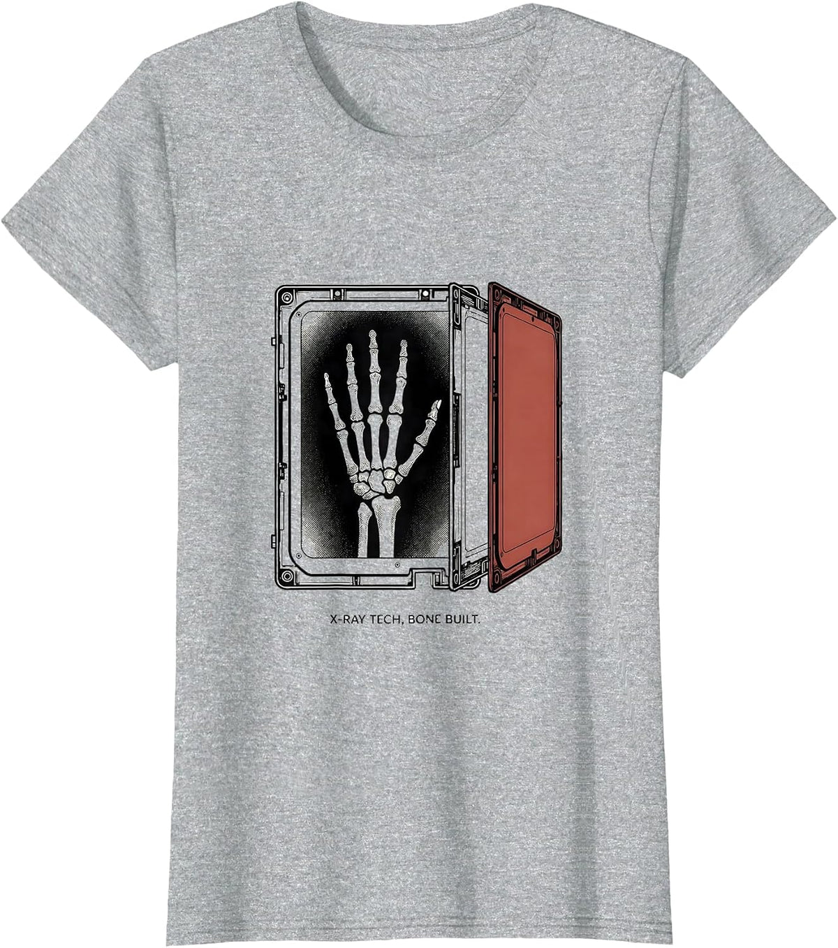 Women's X-Ray Tech Bone Built Radiology Technologist Occupational T-Shirt - Heather Grey