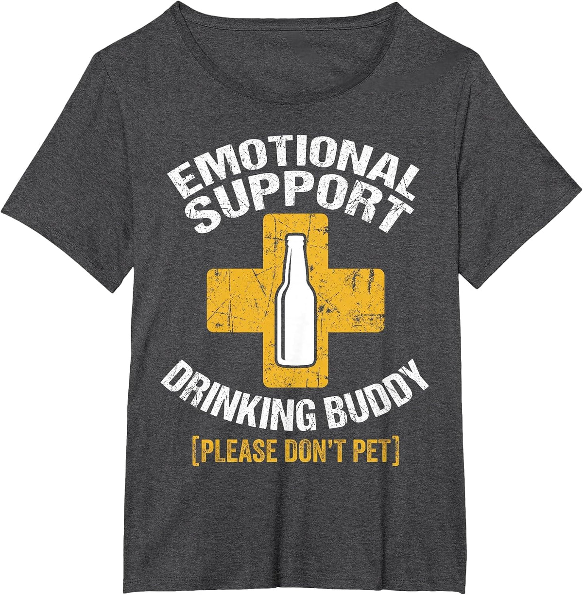 Moral Support Drinking Buddy Funny Beer Lover Pub T-Shirt - Dark Heather Grey