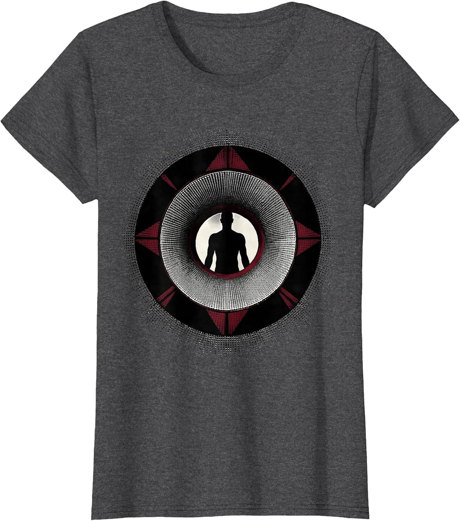 Women's MRI Machine Magnetic Field Lines Radiology Art T-Shirt - Dark Heather Grey
