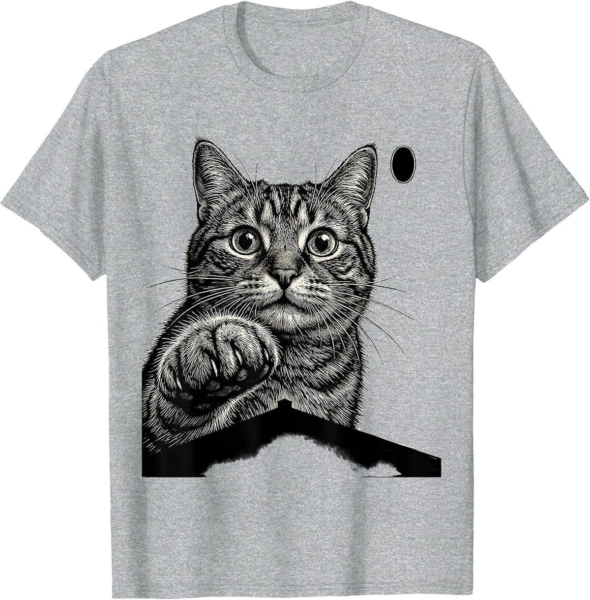Men's Startled Tabby Cat UFO Alien Funny Novelty Gift T-Shirt - Heather Grey