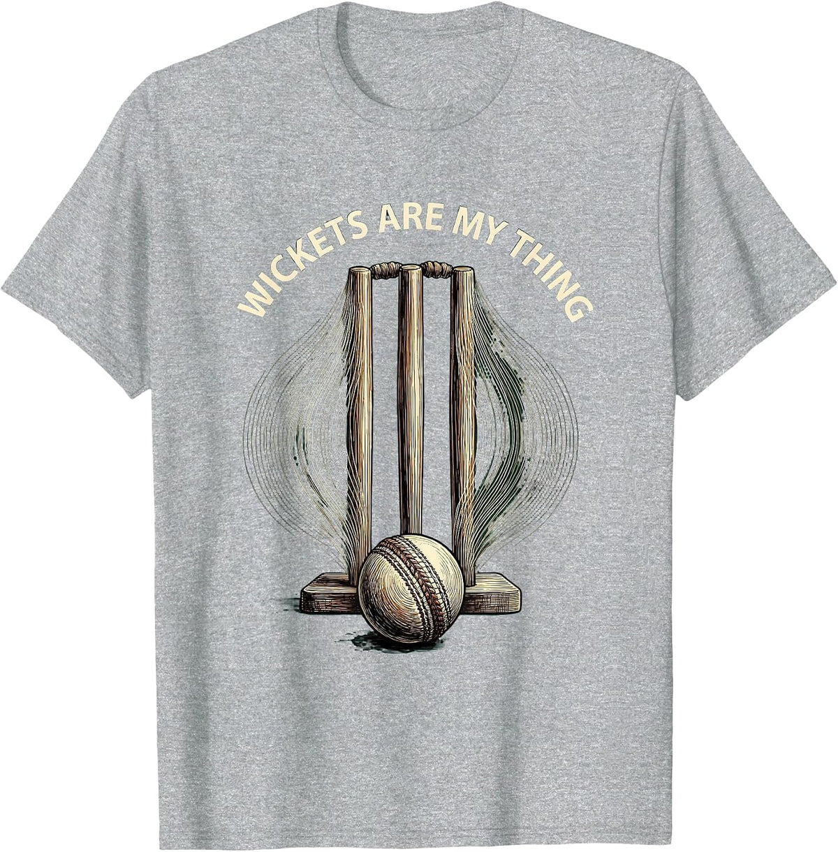 Men's Wickets Are My Thing Cricket Life Design T-Shirt - Heather Grey