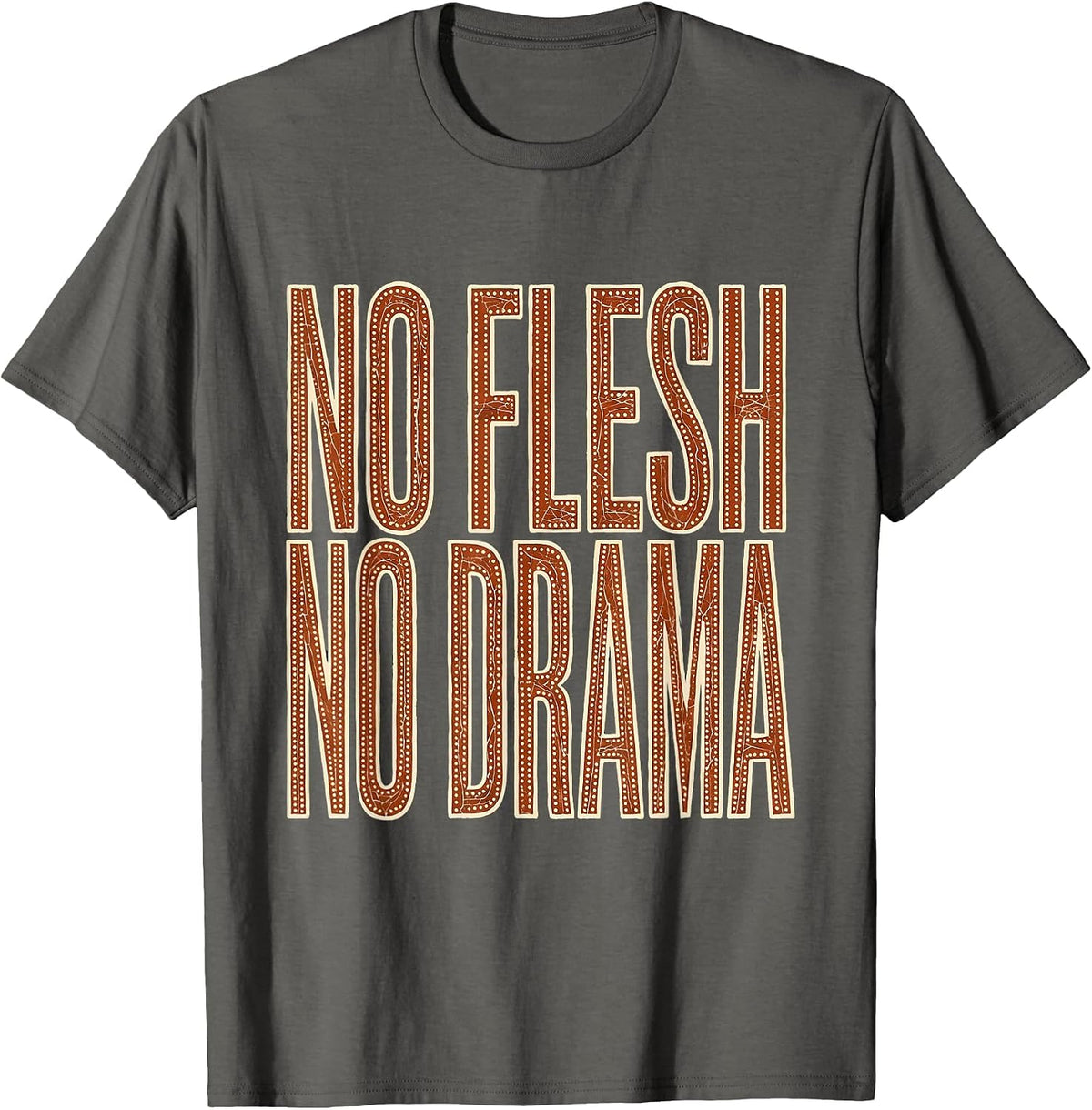 No Flesh No Drama Skeleton Bone Puns Halloween T-Shirt - Asphalt Grey