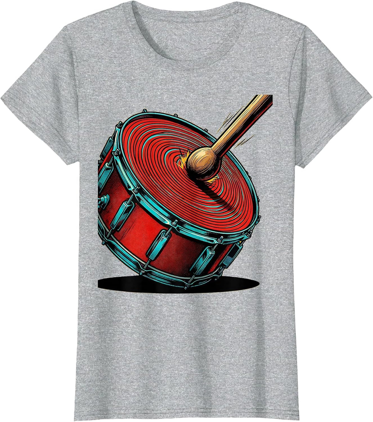 Go Team Battle Drum Strike Graphic T-Shirt - Heather Grey