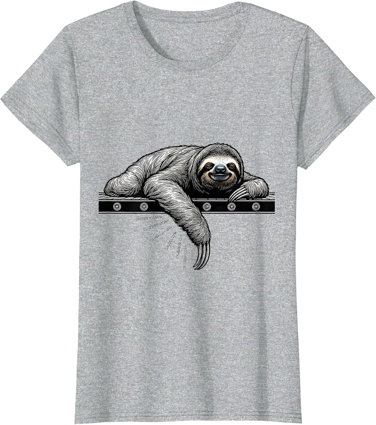 Women's Contour Sloth Funny Sloth Lover Animal Humor Gift T-Shirt - Heather Grey