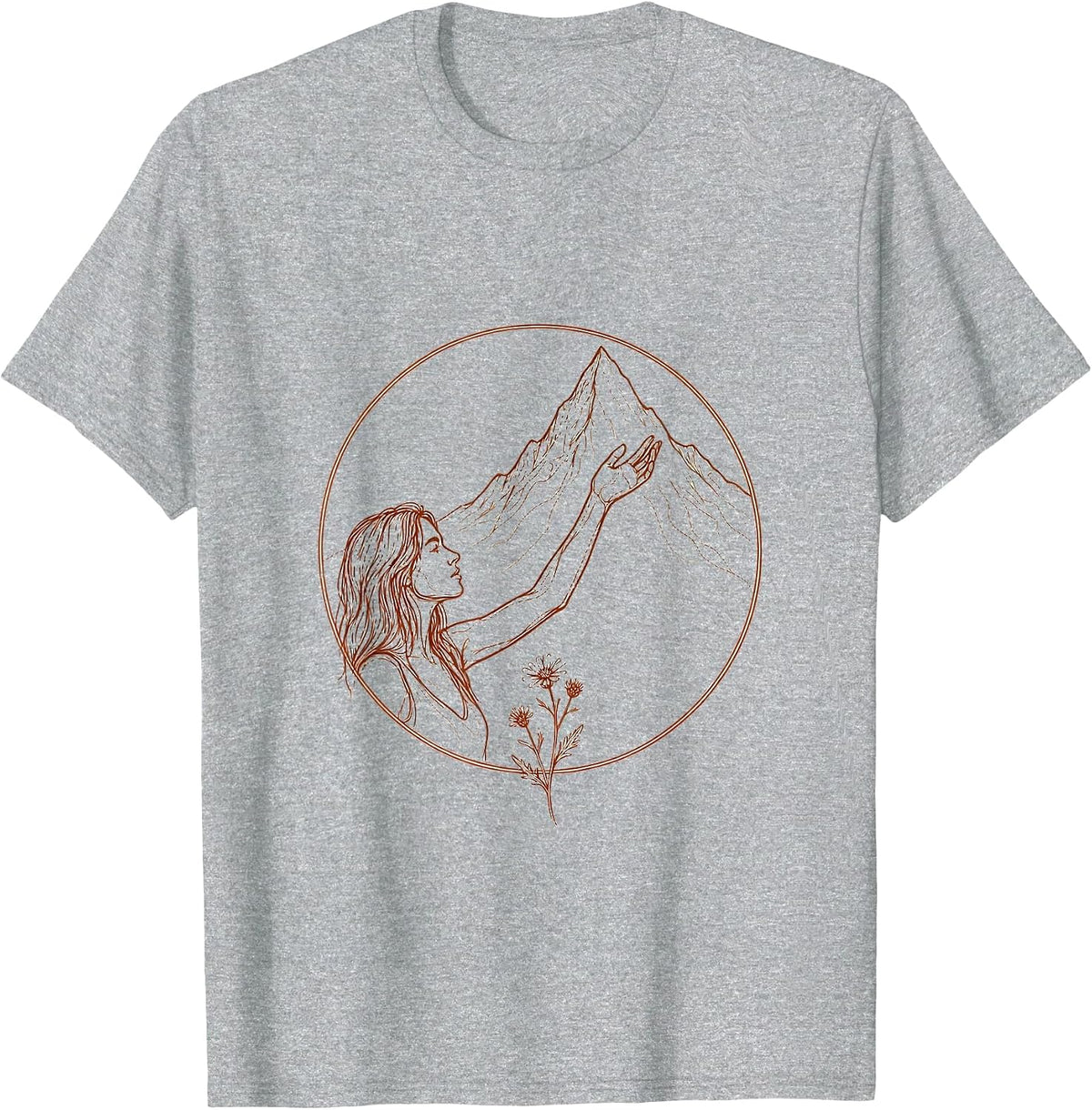 Men's Rock Climber Reaching High Outdoor Adventure T-Shirt - Heather Grey