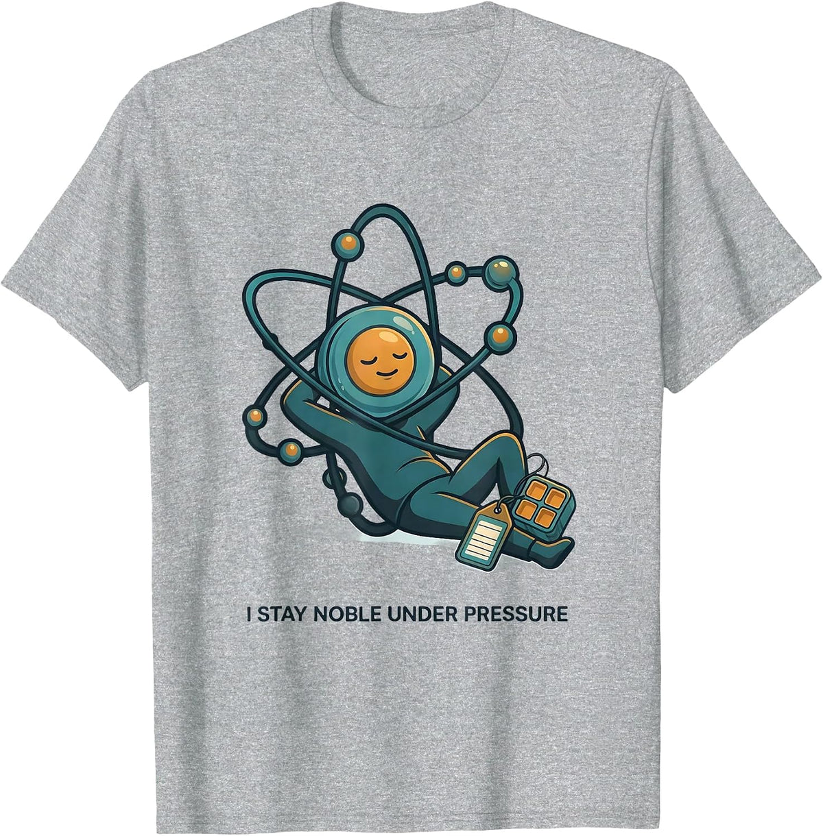 Men's I Stay Noble Under Pressure Funny Chemistry Teacher Science T-Shirt - Heather Grey