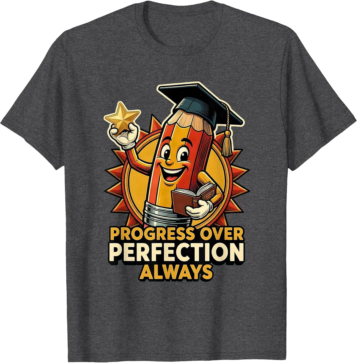 Men's Progress Over Perfection Special Education Teacher T-Shirt - Dark Heather Grey