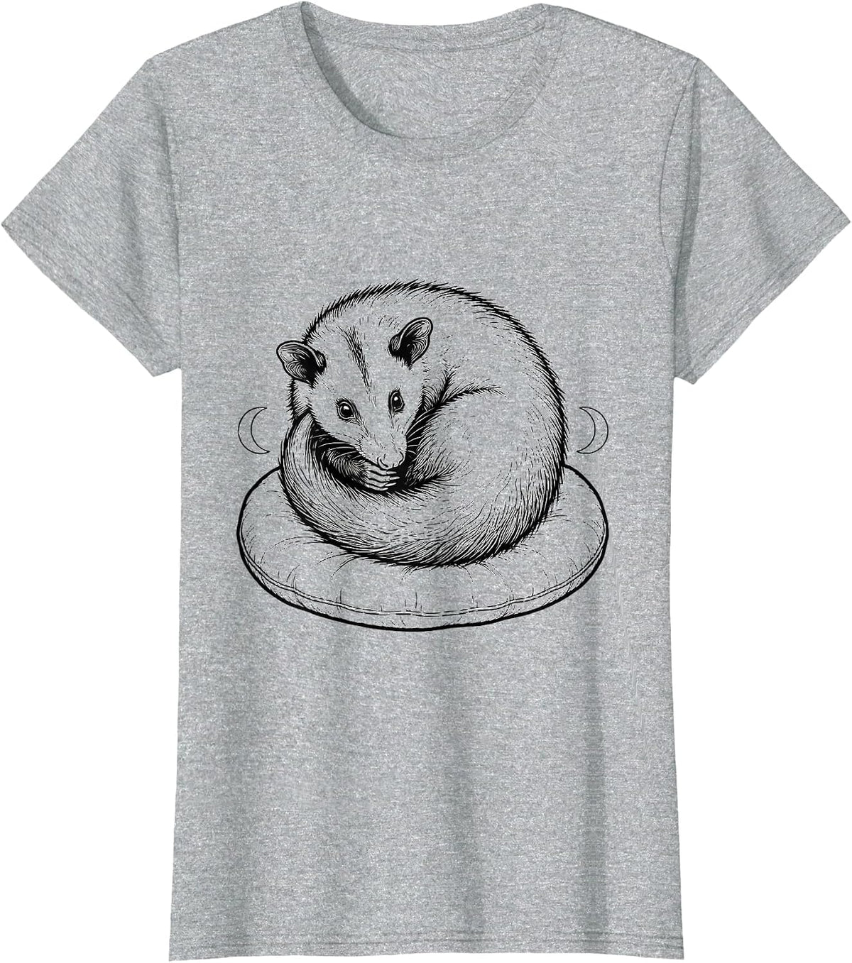 Sleeping Opossum Cute Animal Lover Sleepwear T-Shirt - Heather Grey