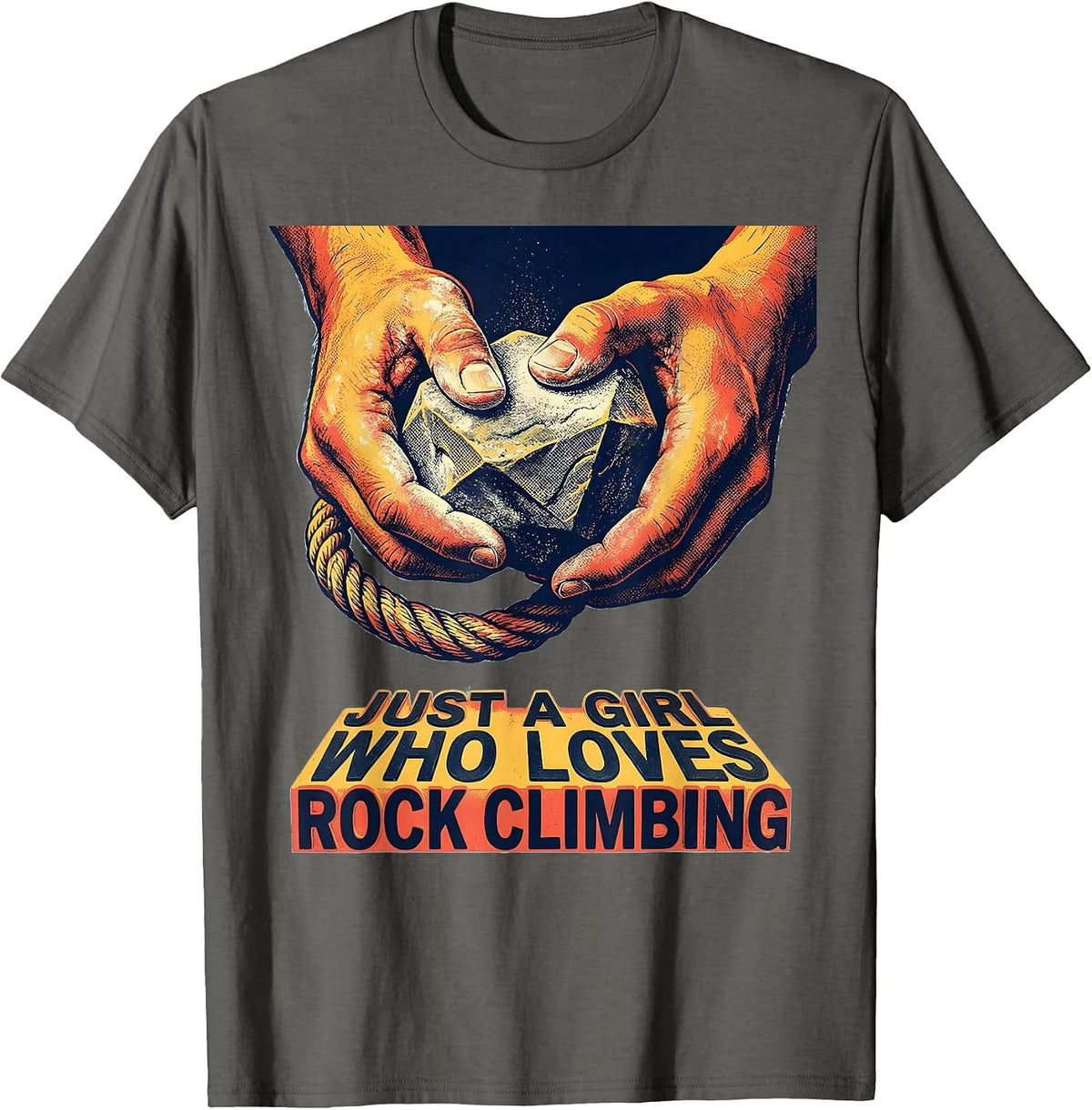 Men's Just A Girl Who Loves Rock Climbing Cute Hobby Gift T-Shirt - Asphalt Grey