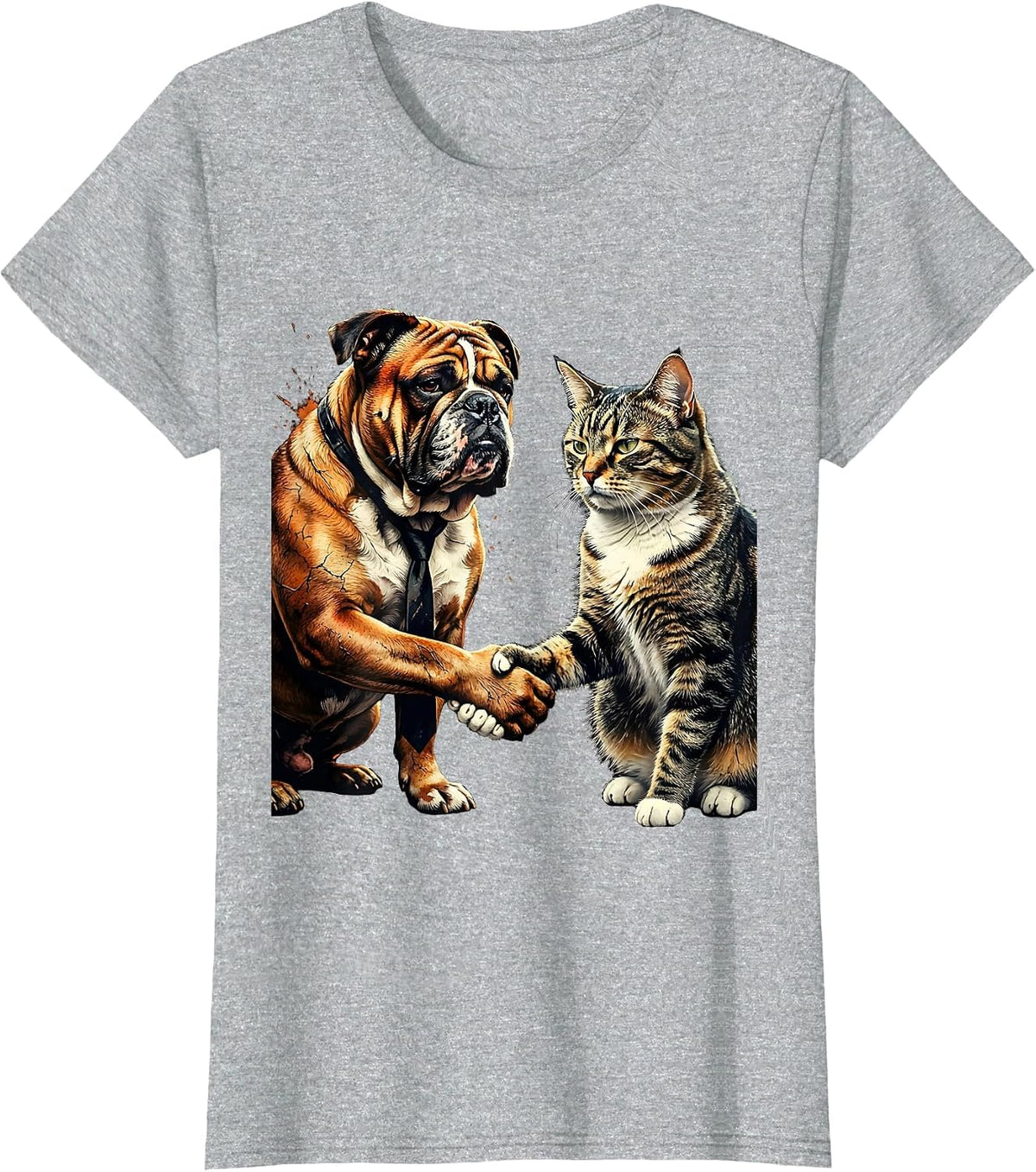 I Cant But I Know A Guy Dog Cat Handshake T-Shirt - Heather Grey