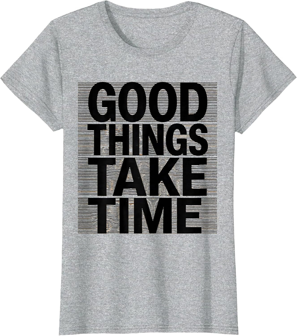 Women's Good Things Take Time Turtle Nature Design T-Shirt - Heather Grey