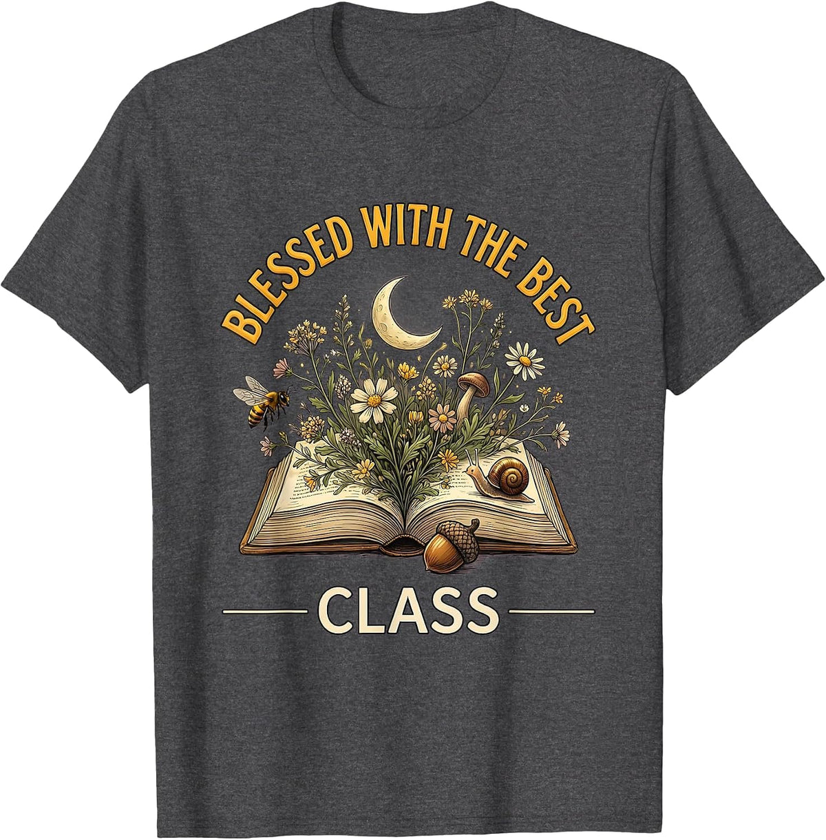 Blessed With The Best Class 4th Grade Teacher T-Shirt - Dark Heather Grey