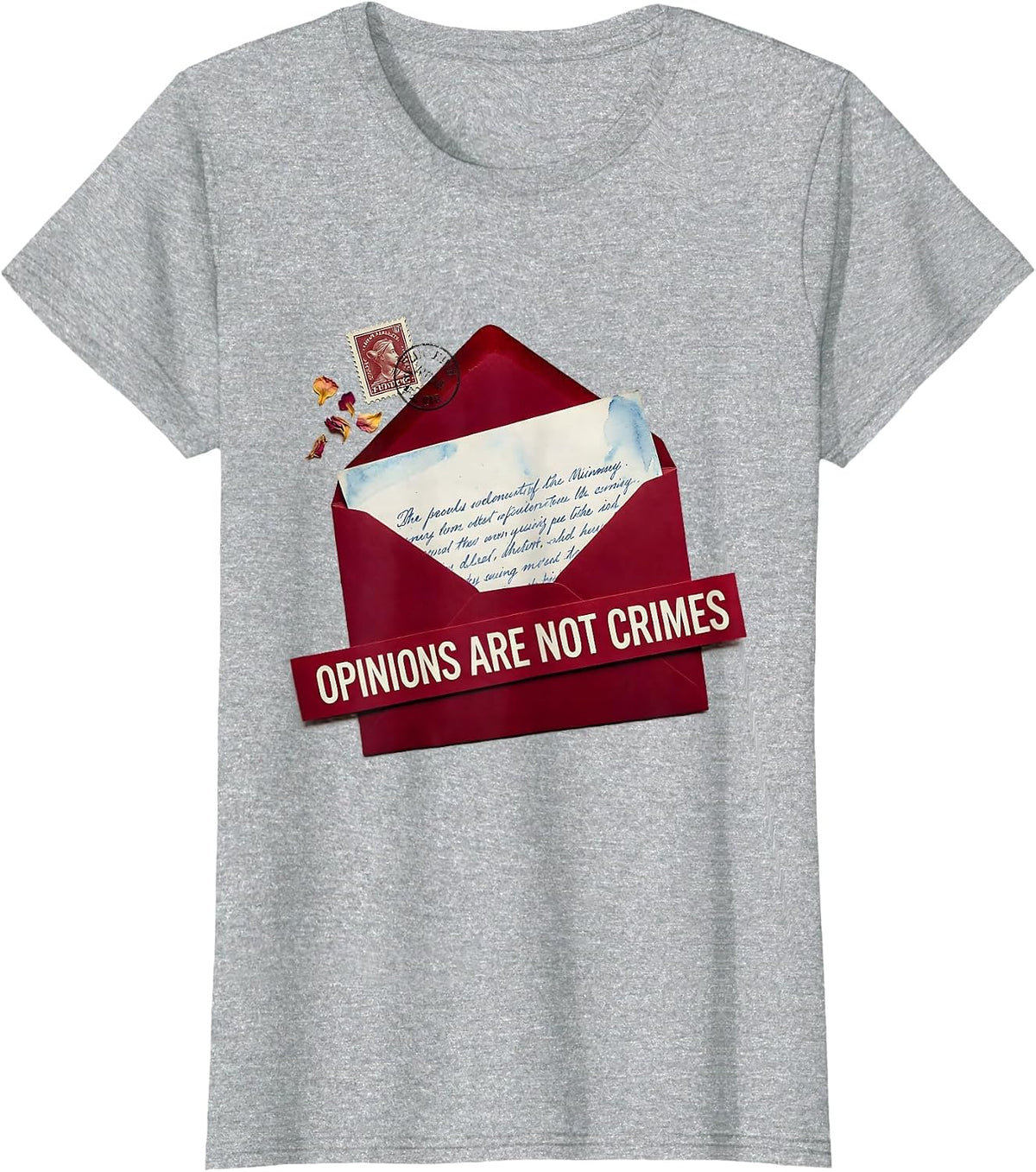 Opinions Are Not Crimes Free Speech Design T-Shirt - Heather Grey