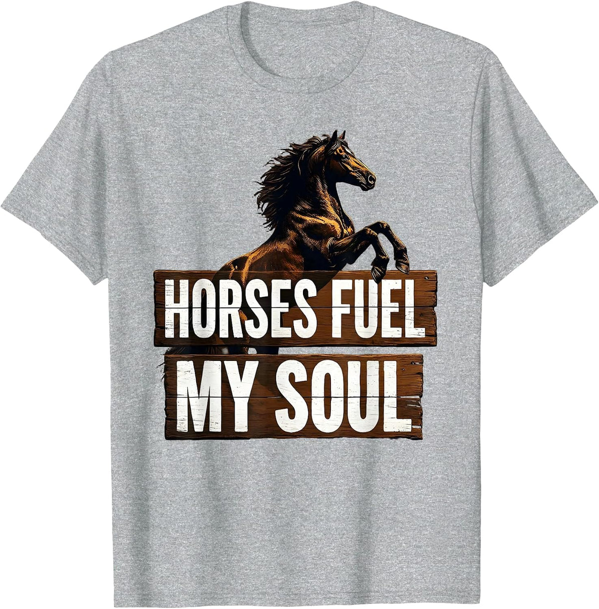 Men's Horses Fuel My Soul Equestrian Design T-Shirt - Heather Grey