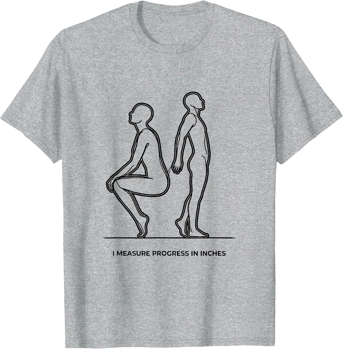 Men's I Measure Progress In Inches Funny Physical Therapist Gift T-Shirt - Heather Grey