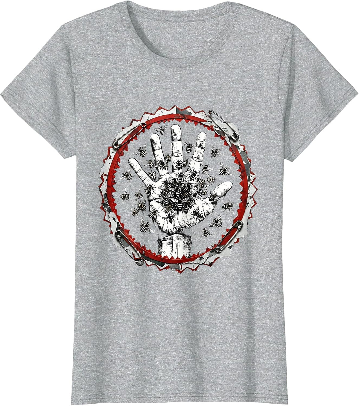Punk Beekeeper Hand Releasing Swarm Graphic T-Shirt - Heather Grey