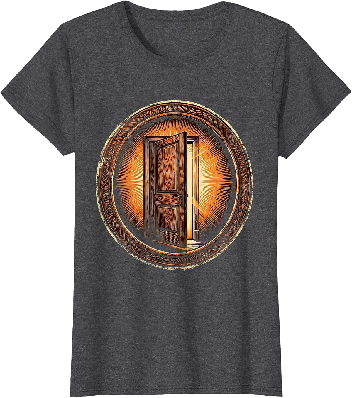 Women's Social Worker Open Door Warm Light Graphic T-Shirt - Dark Heather Grey