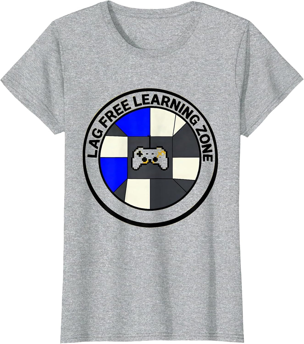 Lag Free Learning Zone Teacher Tech Gaming Design T-Shirt - Heather Grey
