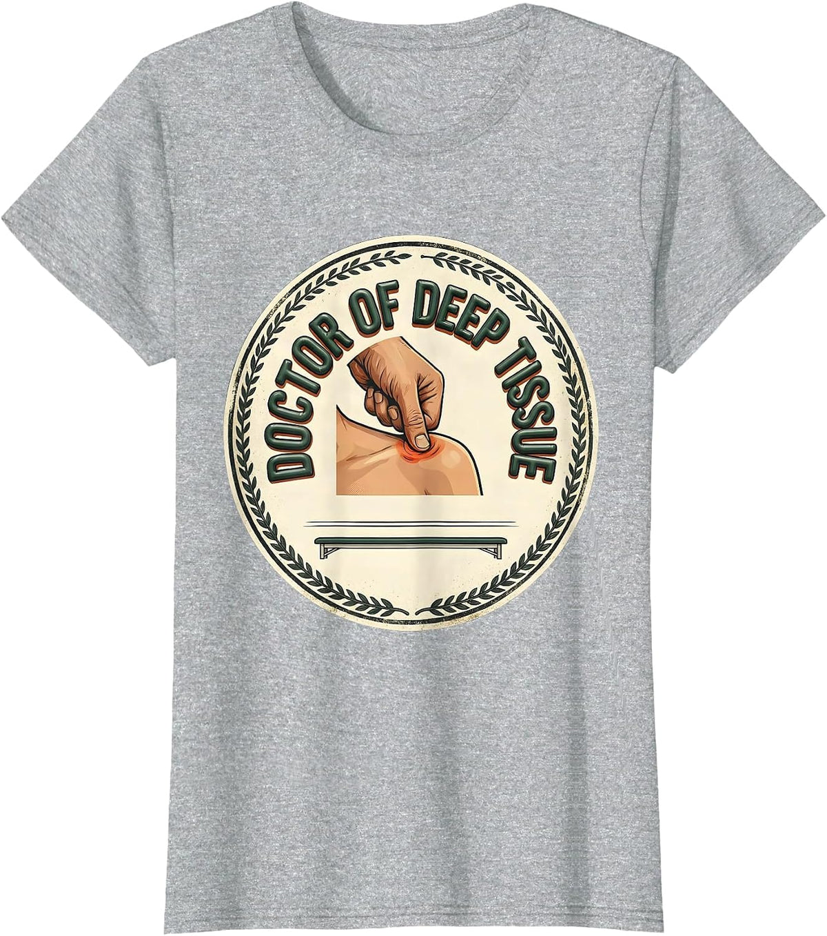 Women's Doctor Of Deep Tissue Vintage Physical Therapist Massage T-Shirt - Heather Grey