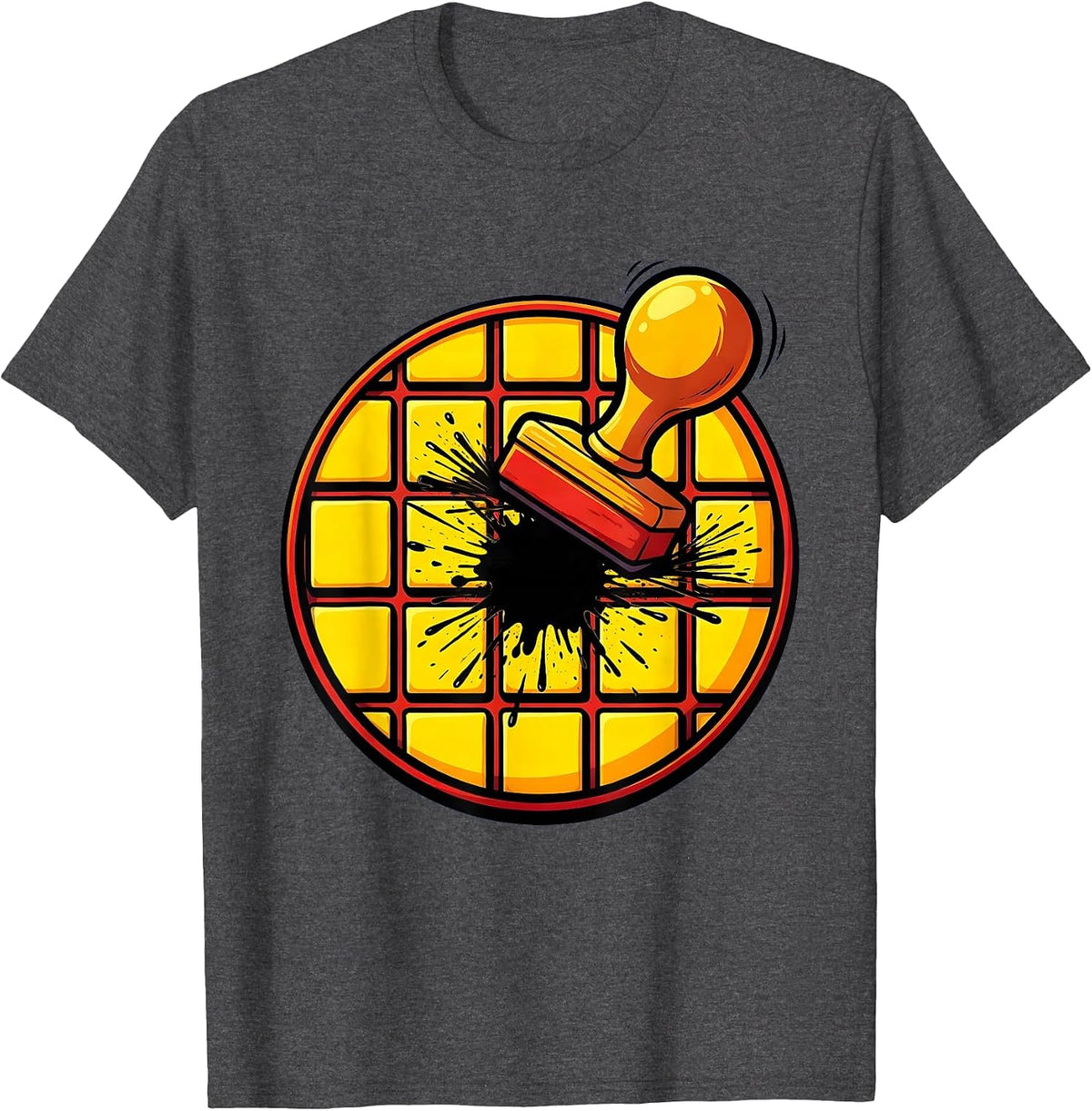Bingo Card Dauber Stamp Graphic Tee T-Shirt - Dark Heather Grey